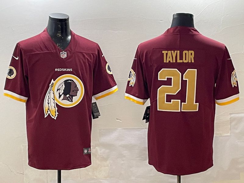 Men 2025 Washington Redskins #21 Taylor red Limited Nike NFL Jersey style 014